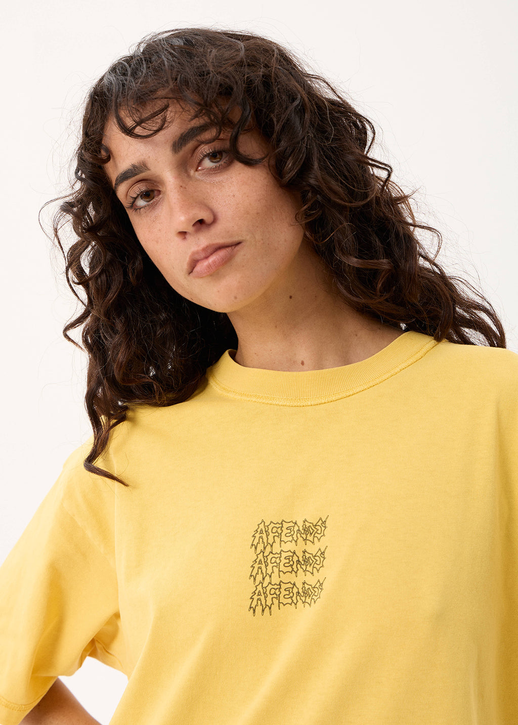 AFENDS Repetition - Boxy Tee - Vintage Mango