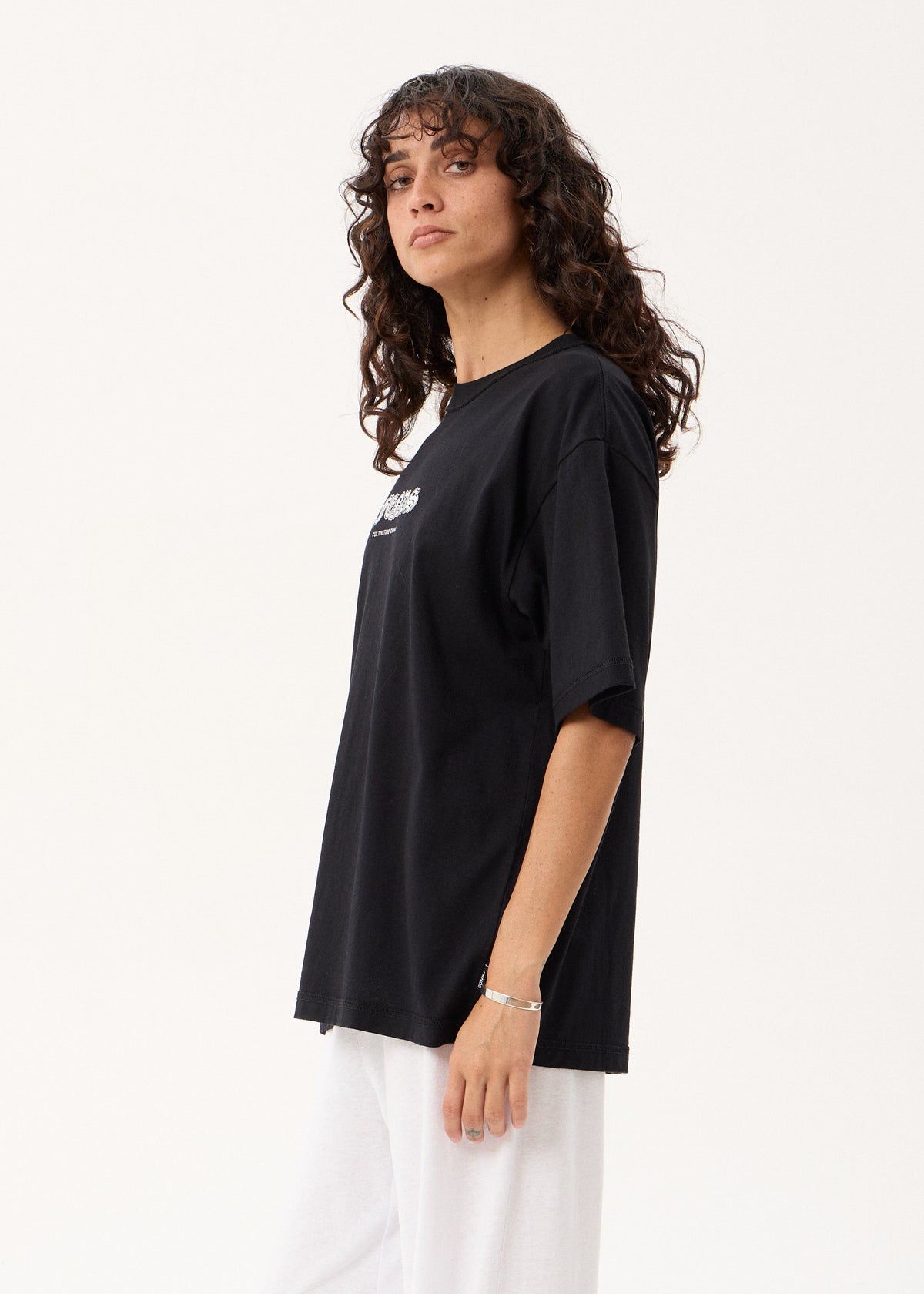 AFENDS Script - Boxy Tee - Black