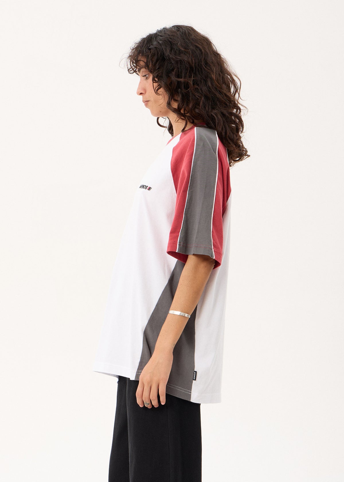 AFENDS Tallows - Panelled Raglan Tee - Cherry Red