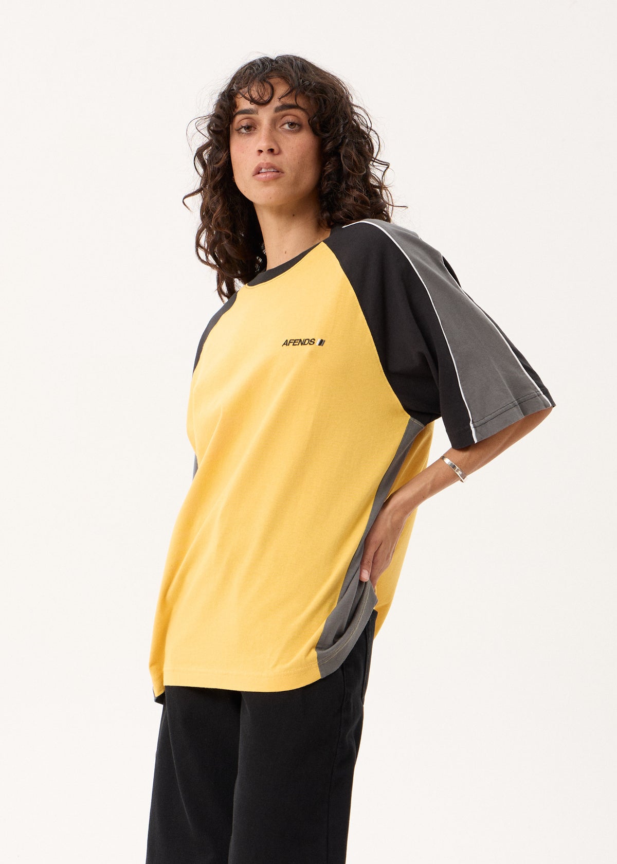 AFENDS Tallows - Panelled Raglan Tee - Mango