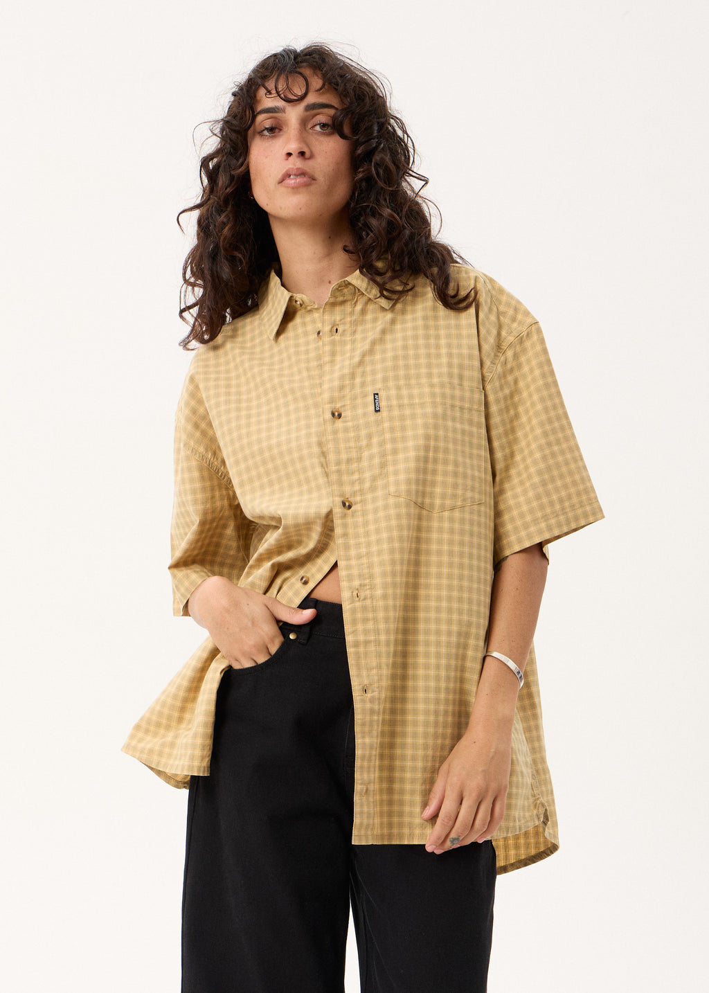 AFENDS Lo-Fi - Short Sleeve Shirt - Corn Check