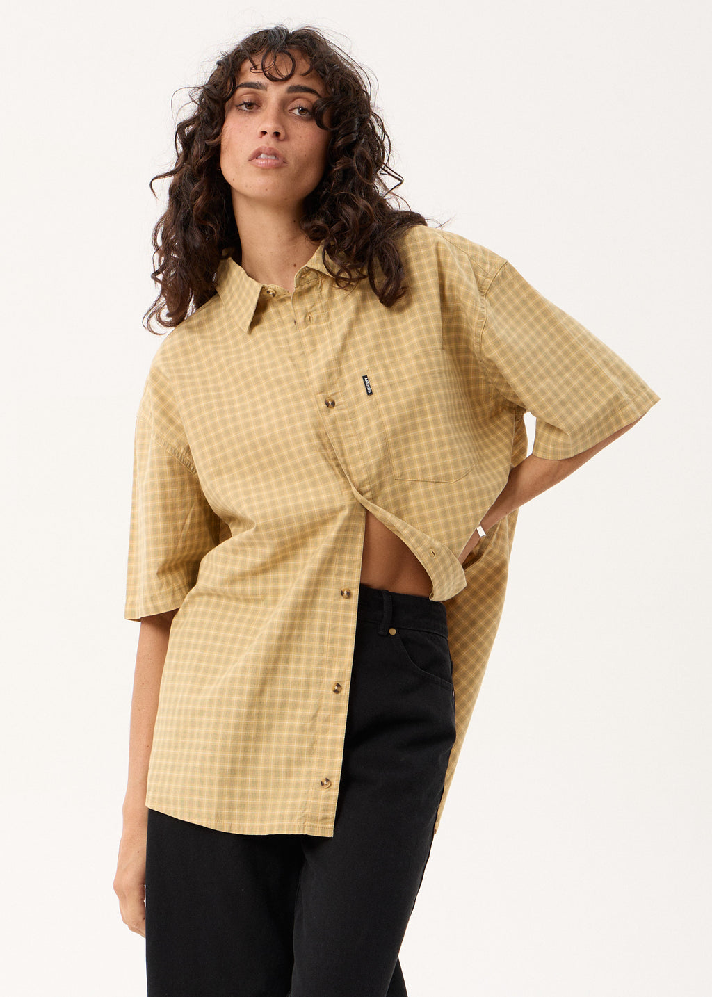 AFENDS Lo-Fi - Short Sleeve Shirt - Corn Check