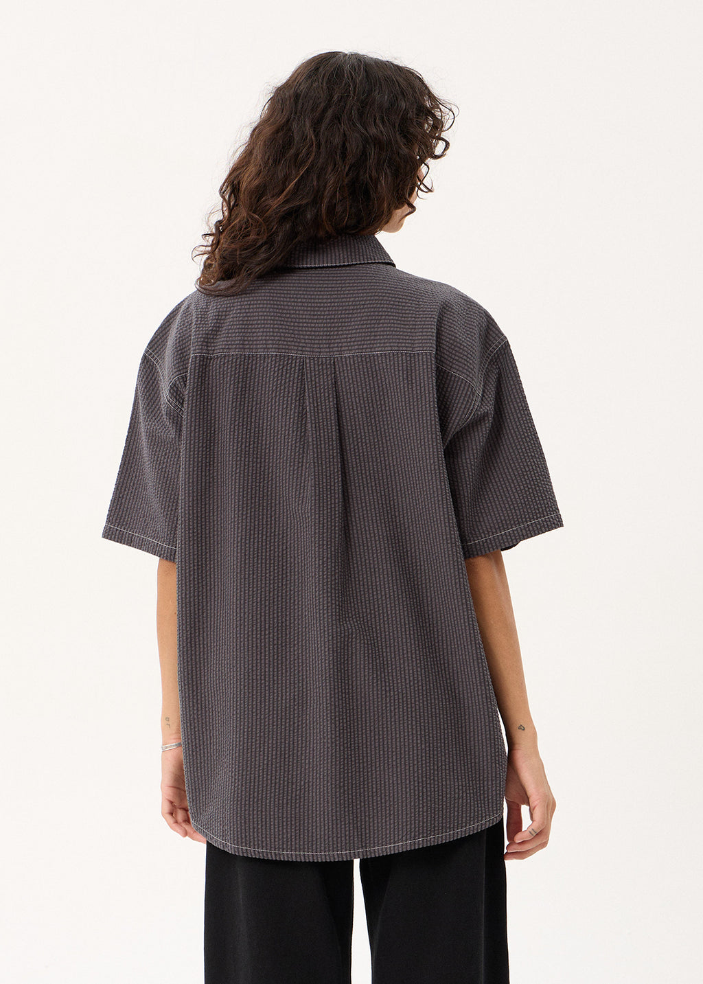 AFENDS Static - Short Sleeve Shirt - Black Stripe