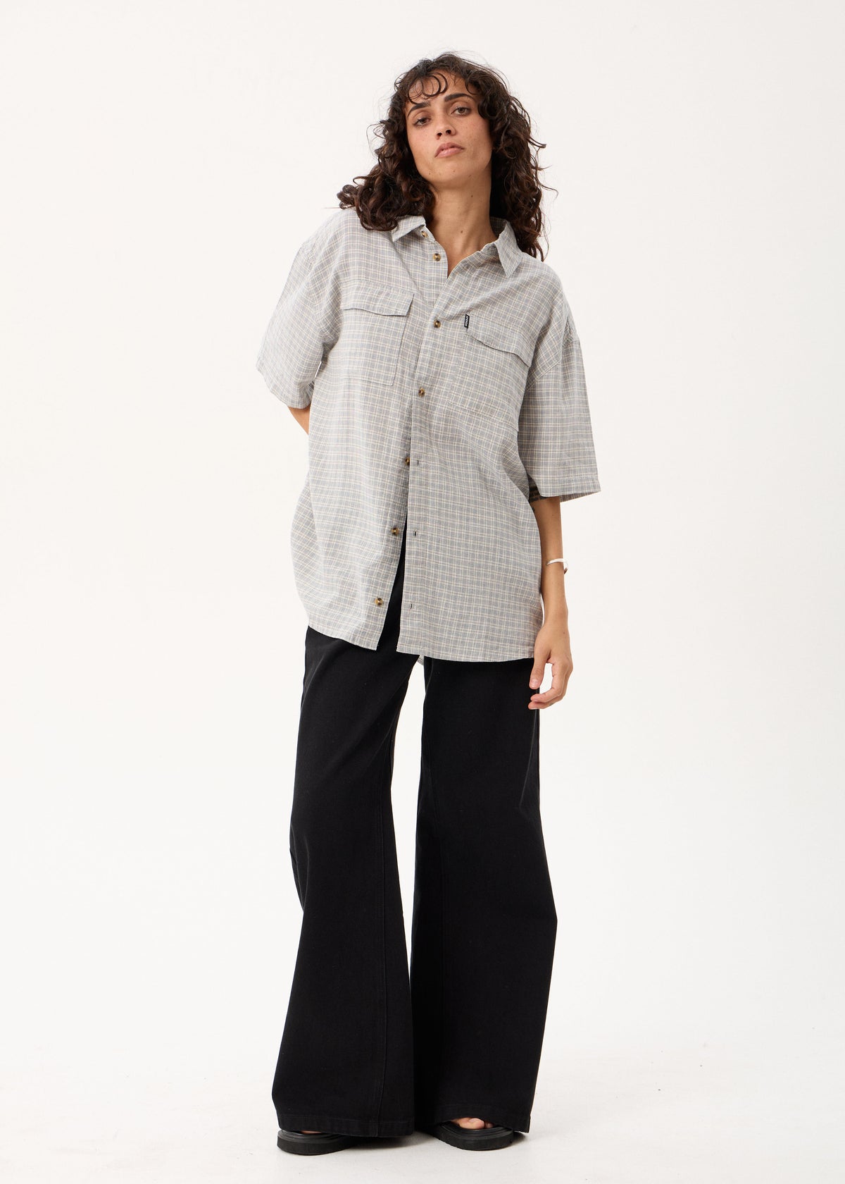 AFENDS Devon - Short Sleeve Shirt - Silver Birch