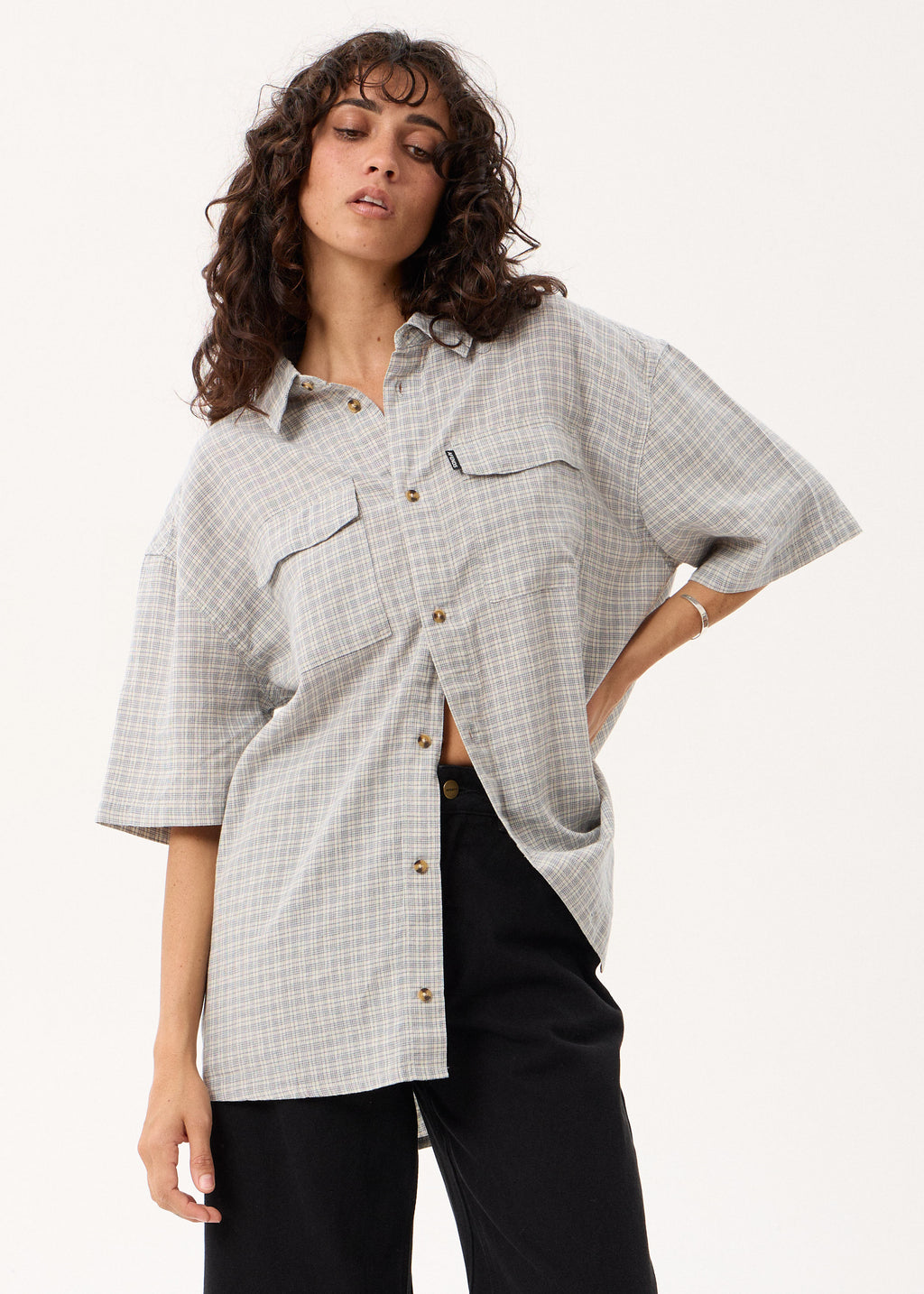 AFENDS Devon - Short Sleeve Shirt - Silver Birch