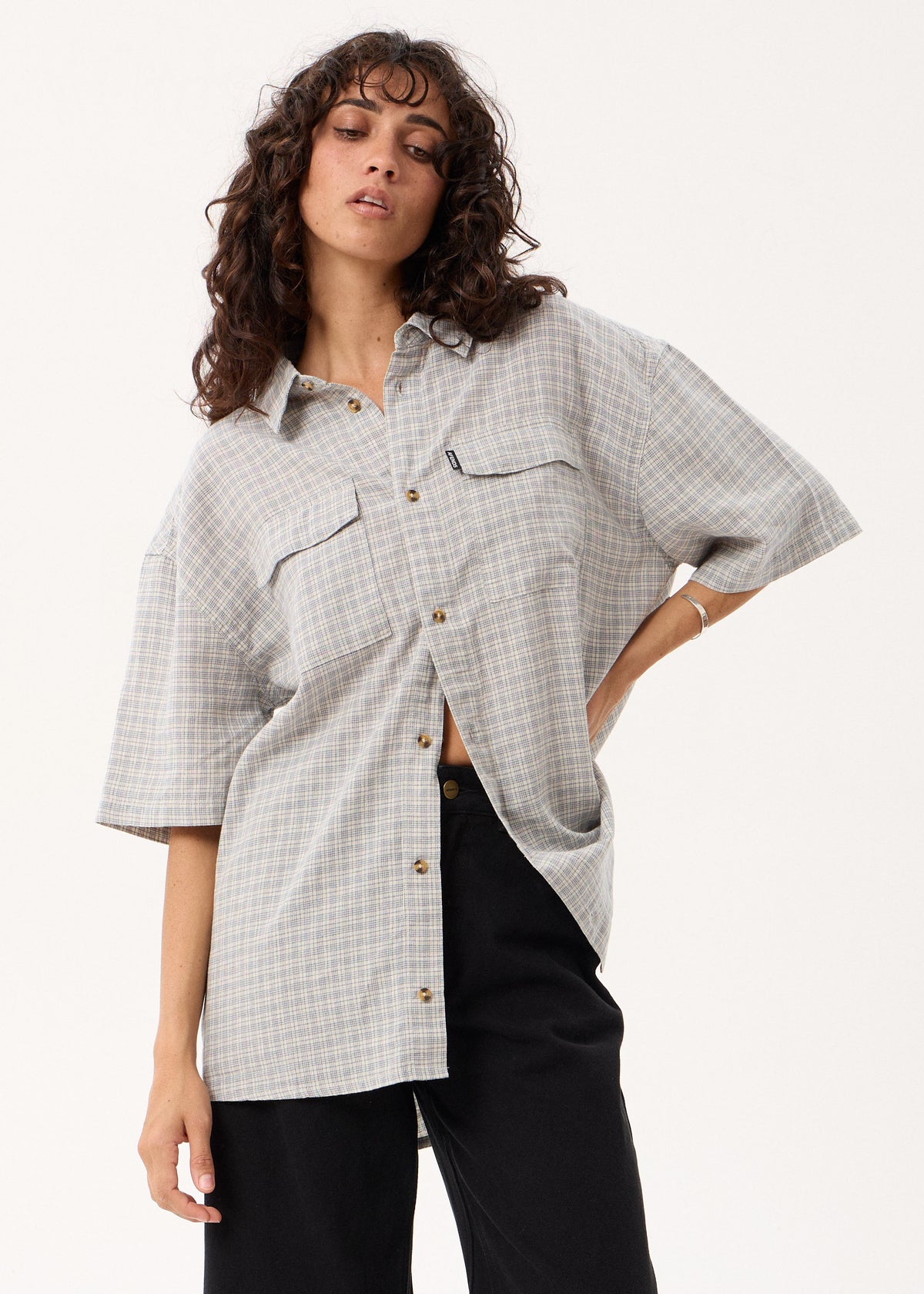 AFENDS Devon - Short Sleeve Shirt - Silver Birch