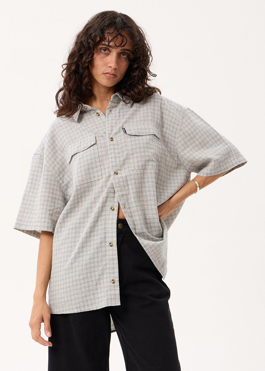 AFENDS Devon - Short Sleeve Shirt - Silver Birch