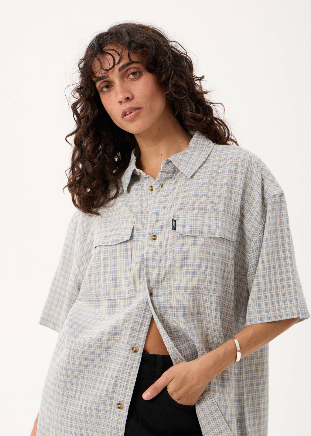 AFENDS Devon - Short Sleeve Shirt - Silver Birch