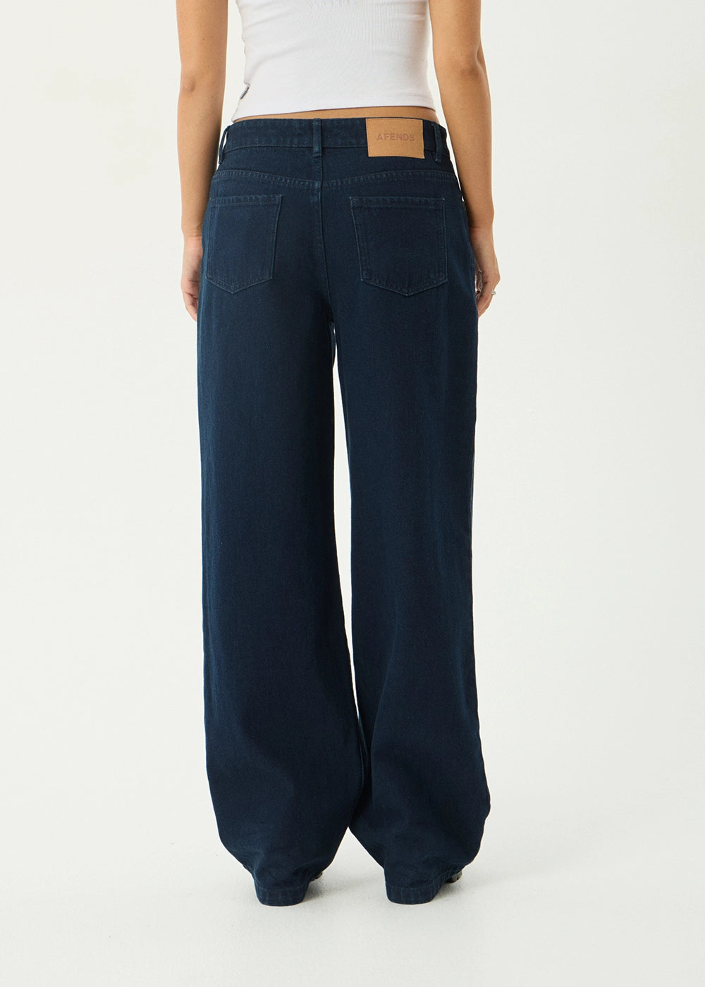 AFENDS Womens Alyra - Low Rise Wide Leg Jean - Ink