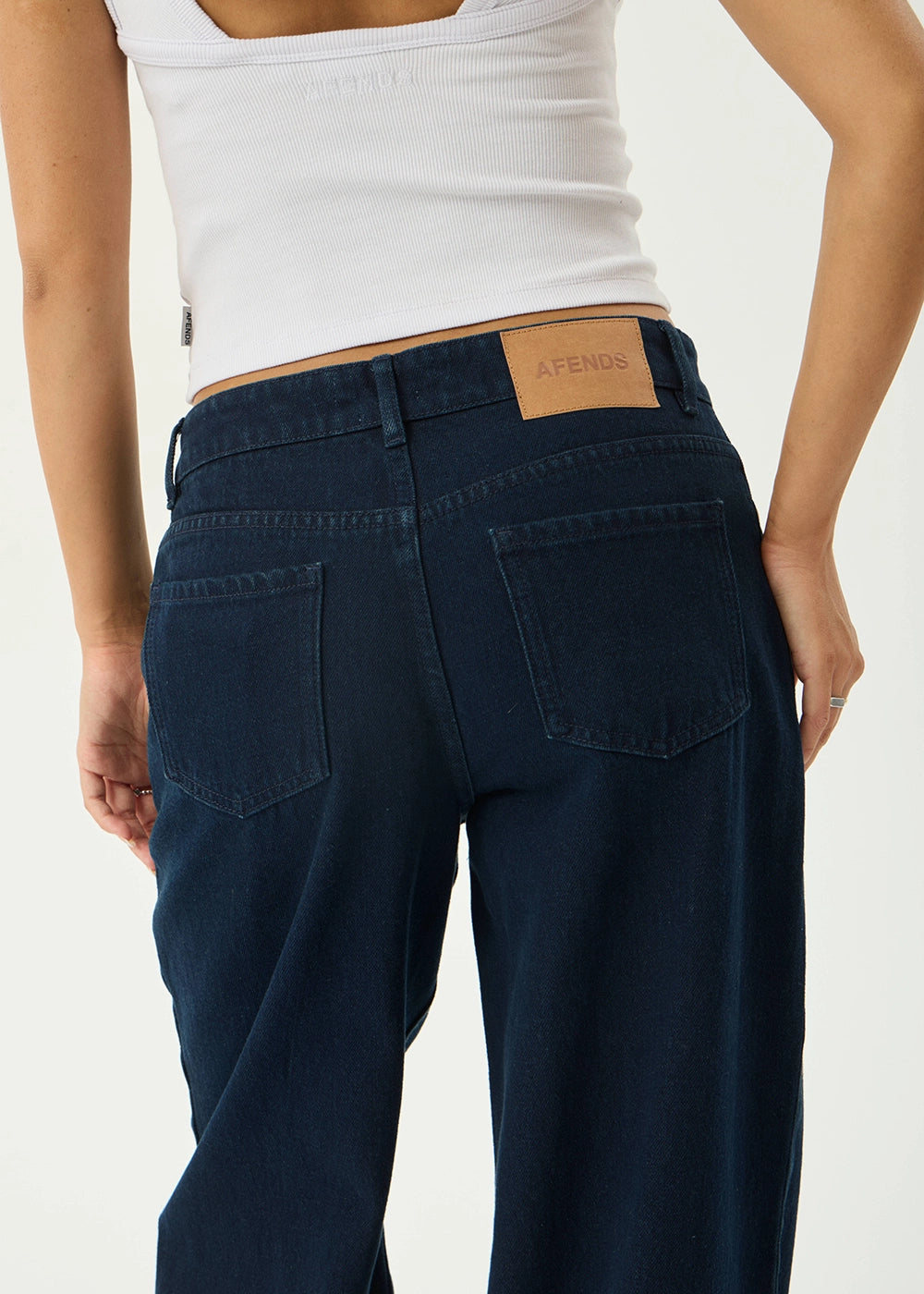 AFENDS Womens Alyra - Low Rise Wide Leg Jean - Ink