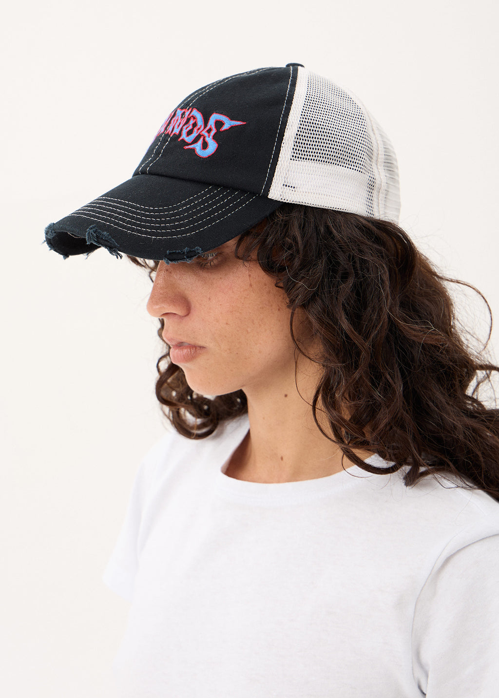 AFENDS Mot - Six Panel Mesh Cap - Stone Black