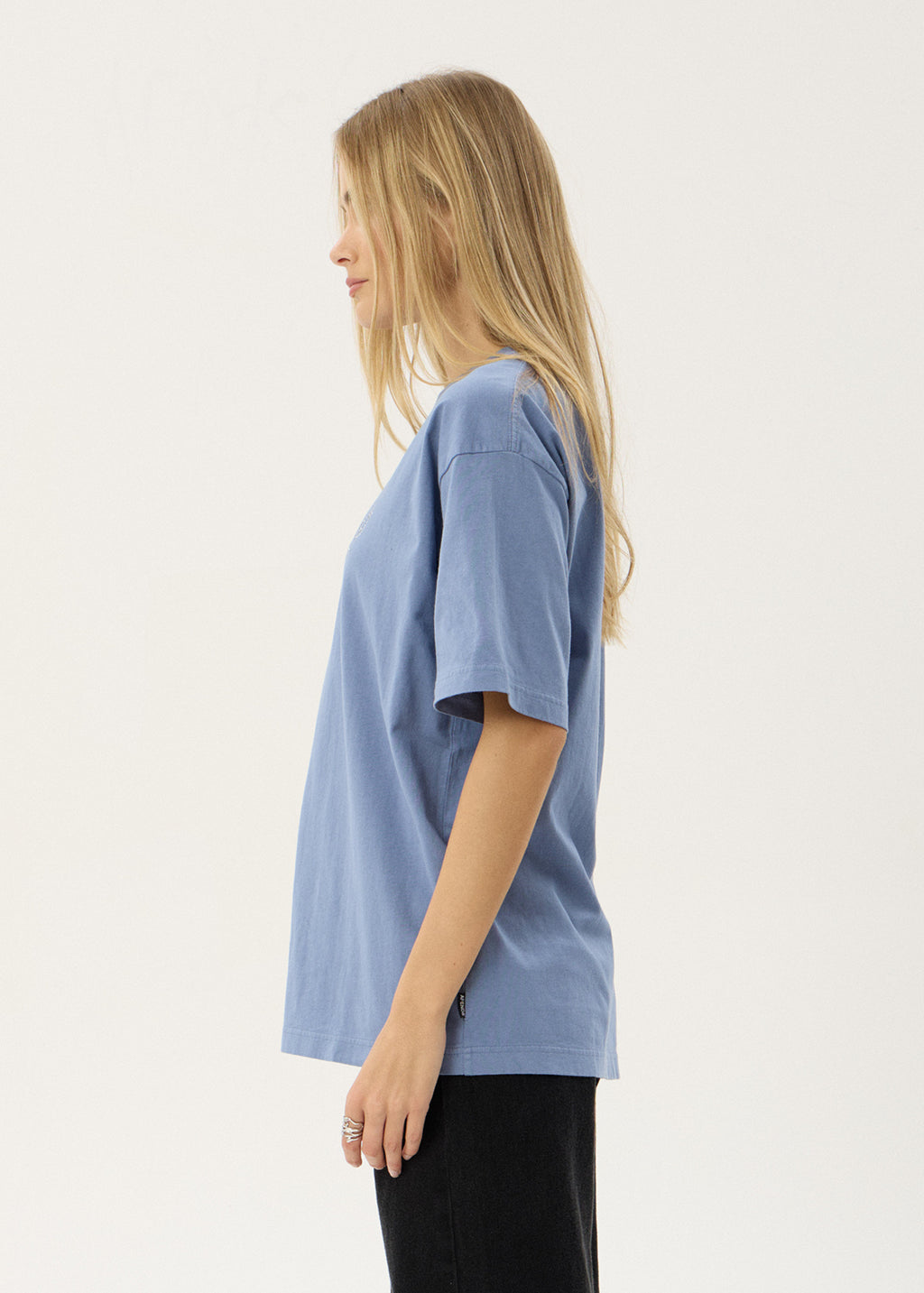 AFENDS Mens Horoscope - Boxy Tee - Washed Slate Blue