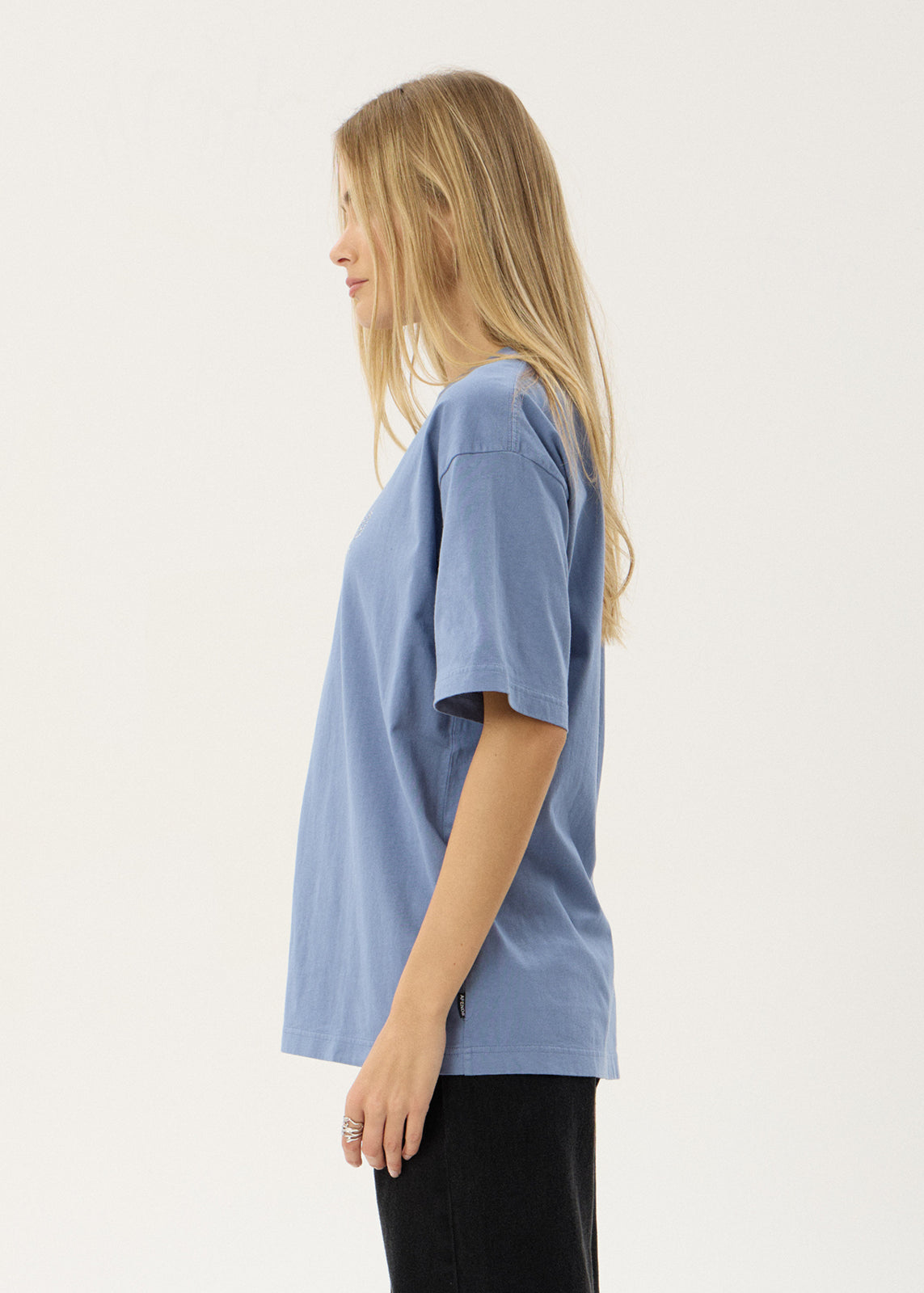 AFENDS Mens Horoscope - Boxy Tee - Washed Slate Blue
