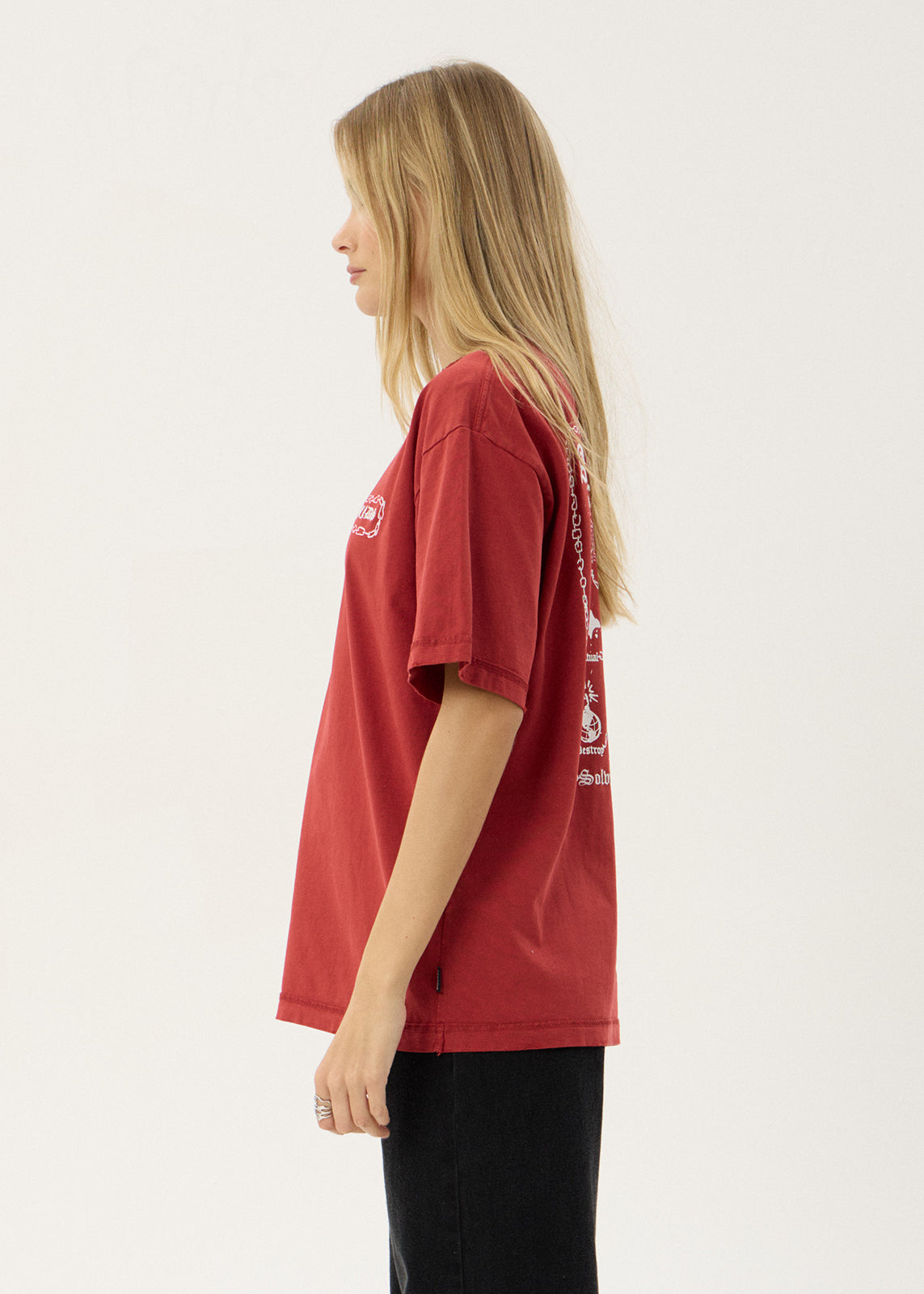 AFENDS Mens Spiritual - Heavyweight Boxy Tee - Vintage Ketchup