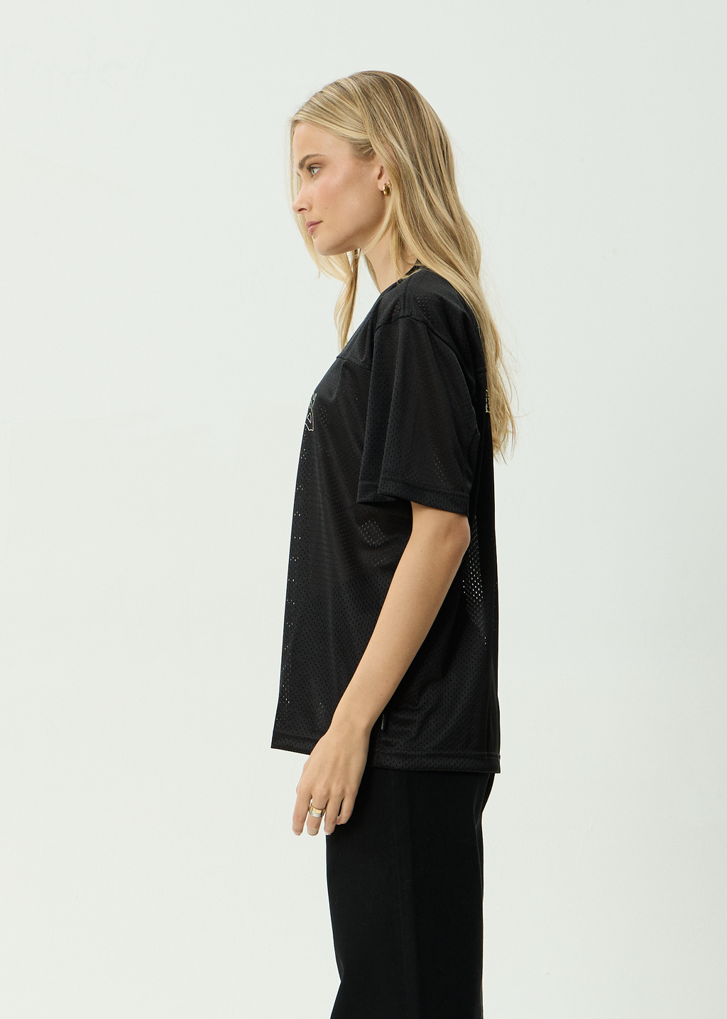AFENDS Mens Zero Six - Mesh Jersey Boxy Tee - Black