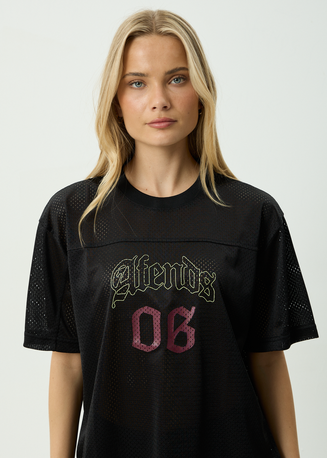 AFENDS Mens Zero Six - Mesh Jersey Boxy Tee - Black