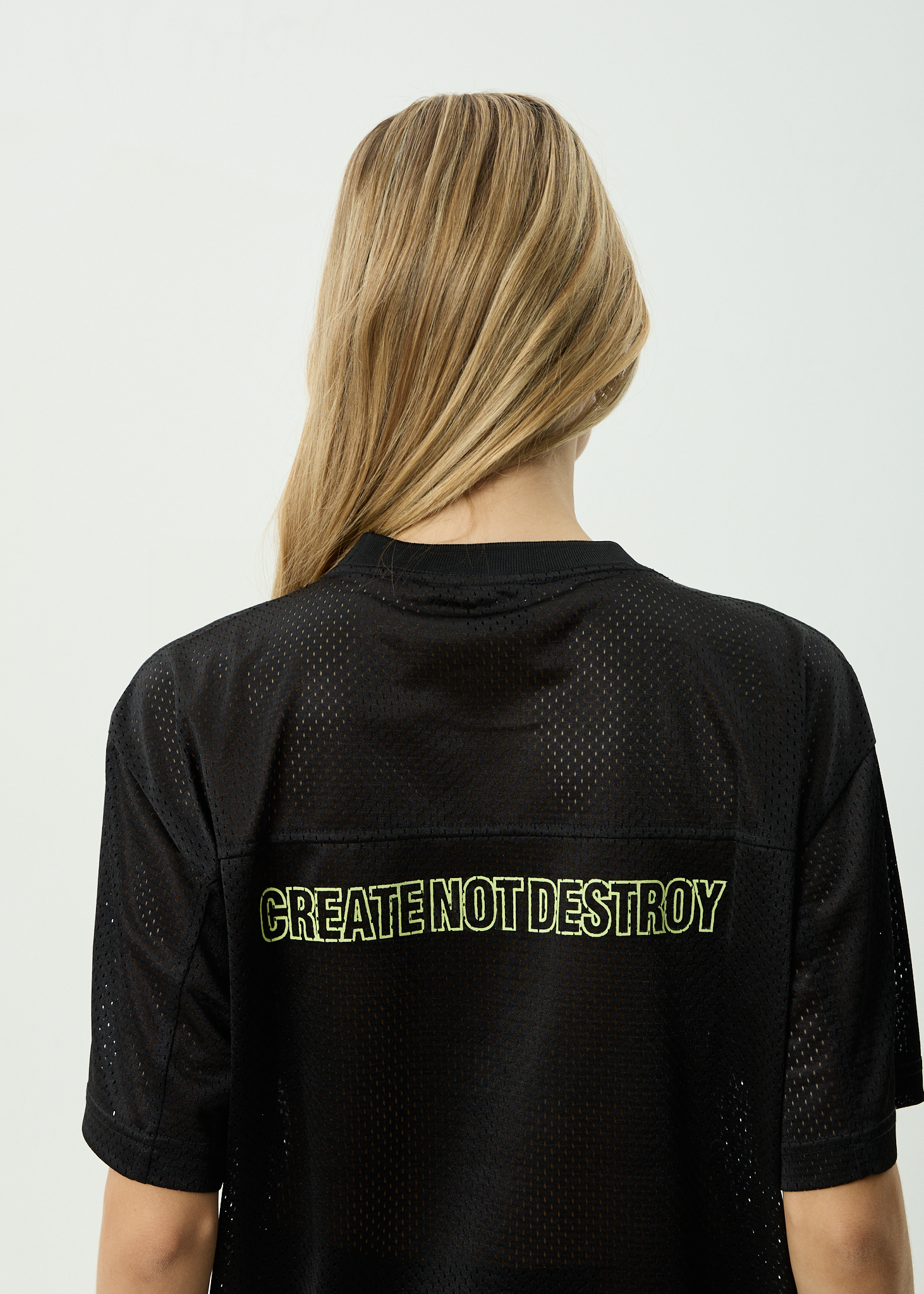 AFENDS Mens Zero Six - Mesh Jersey Boxy Tee - Black