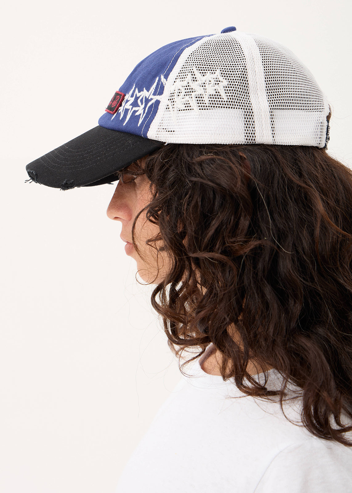 AFENDS Constellation - Six Panel Mesh Cap - Washed Slate Blue