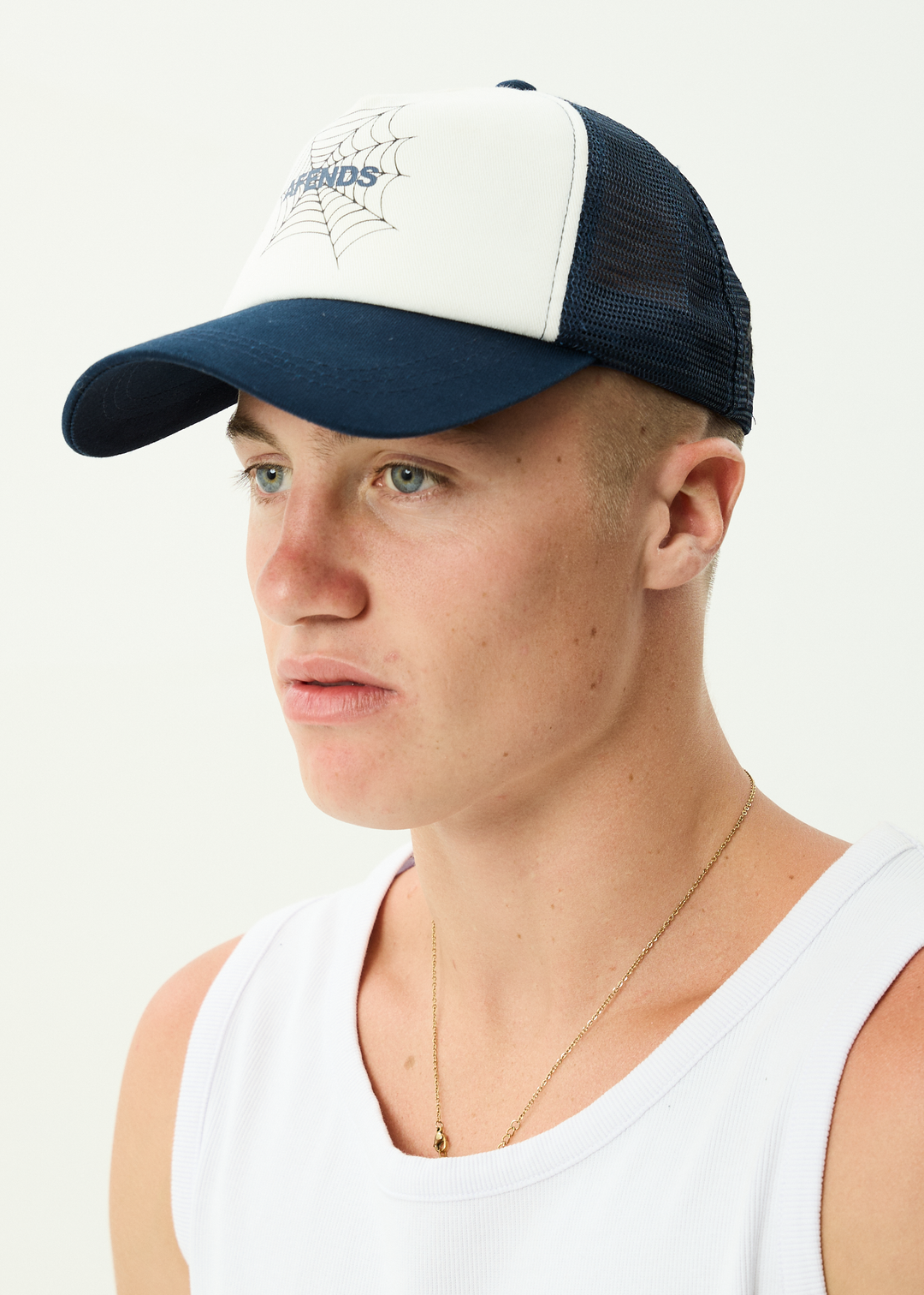AFENDS Mens Webhead - Trucker Cap - Navy