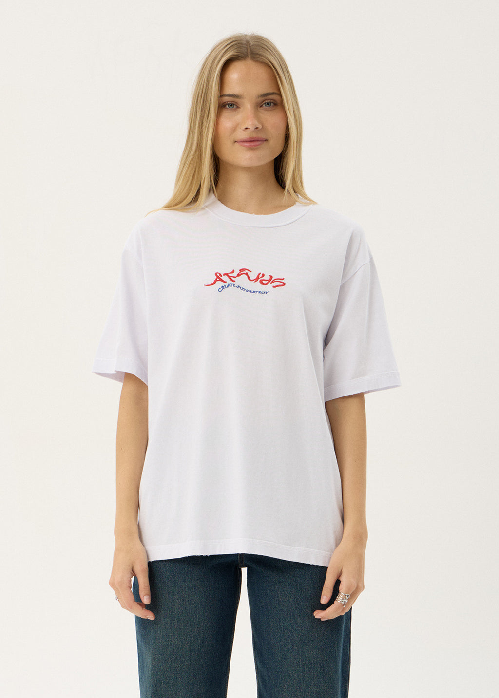 AFENDS Mens Consider - Heavyweight Boxy Tee - White