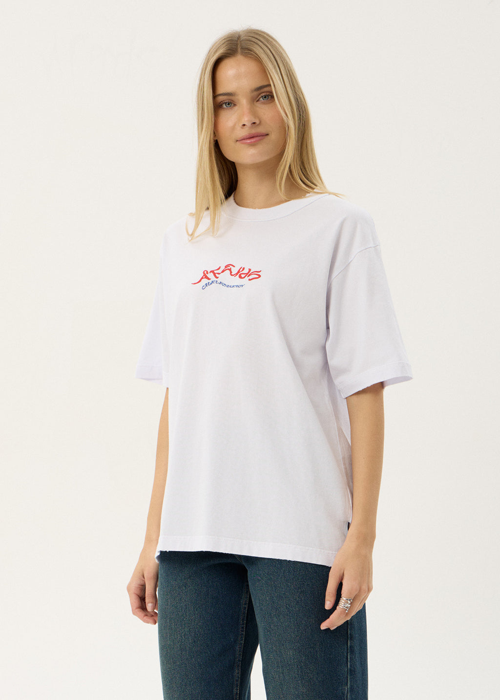 AFENDS Mens Consider - Heavyweight Boxy Tee - White