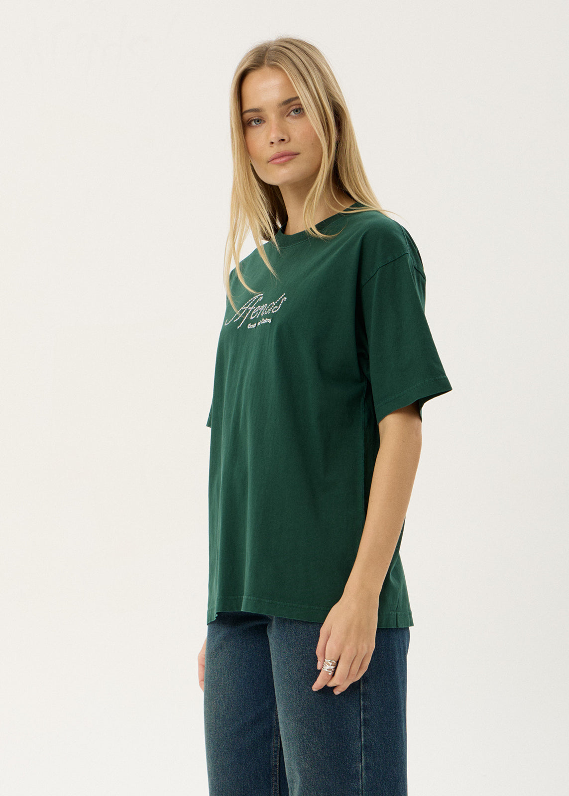 AFENDS Mens Horoscope - Boxy Tee - Washed Pine