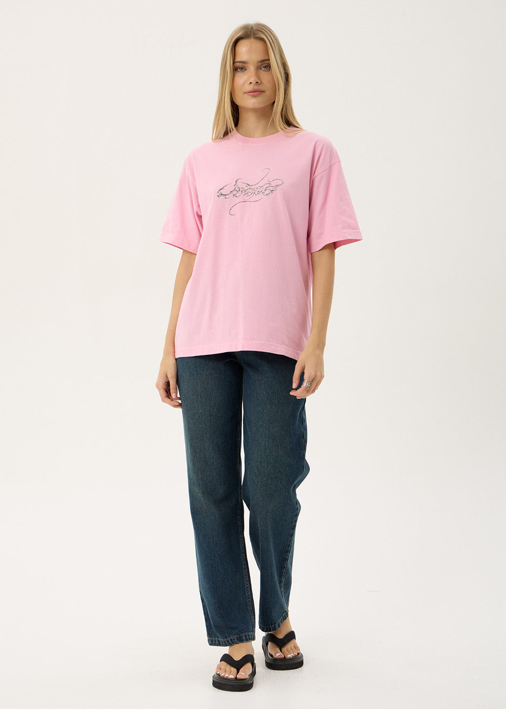 AFENDS Mens Razor - Boxy Tee - Vintage Pink