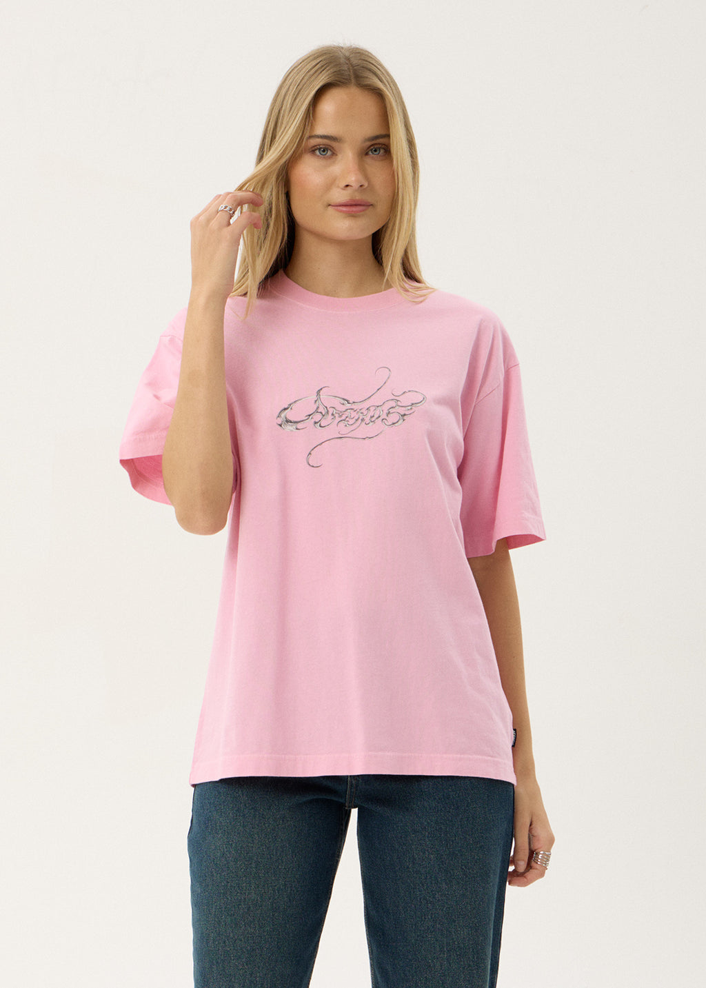 AFENDS Mens Razor - Boxy Tee - Vintage Pink