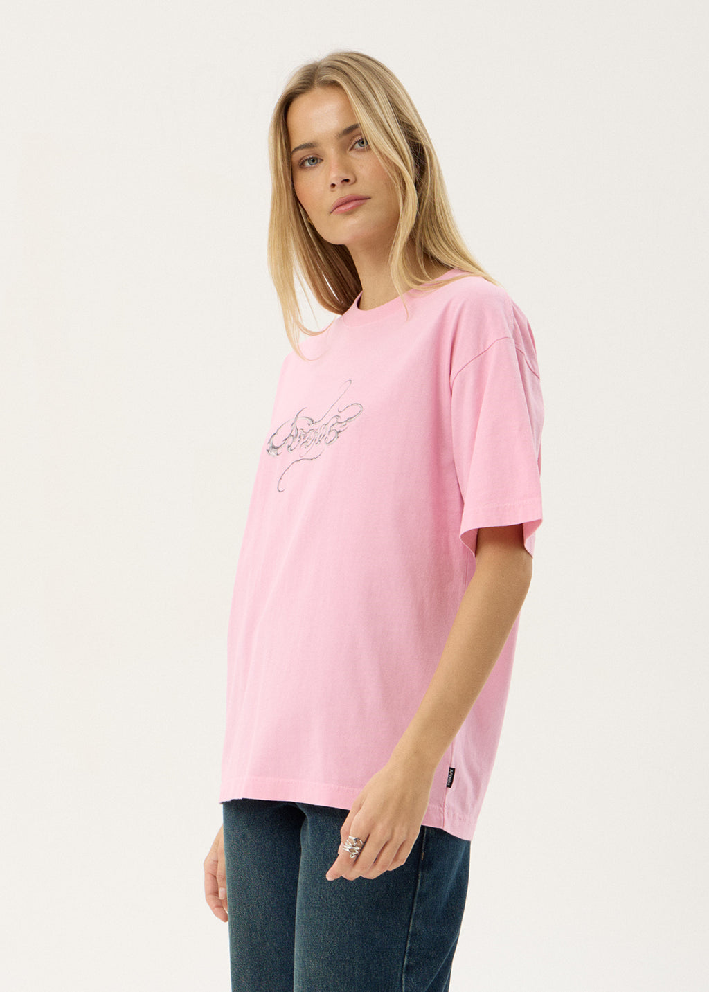 AFENDS Mens Razor - Boxy Tee - Vintage Pink