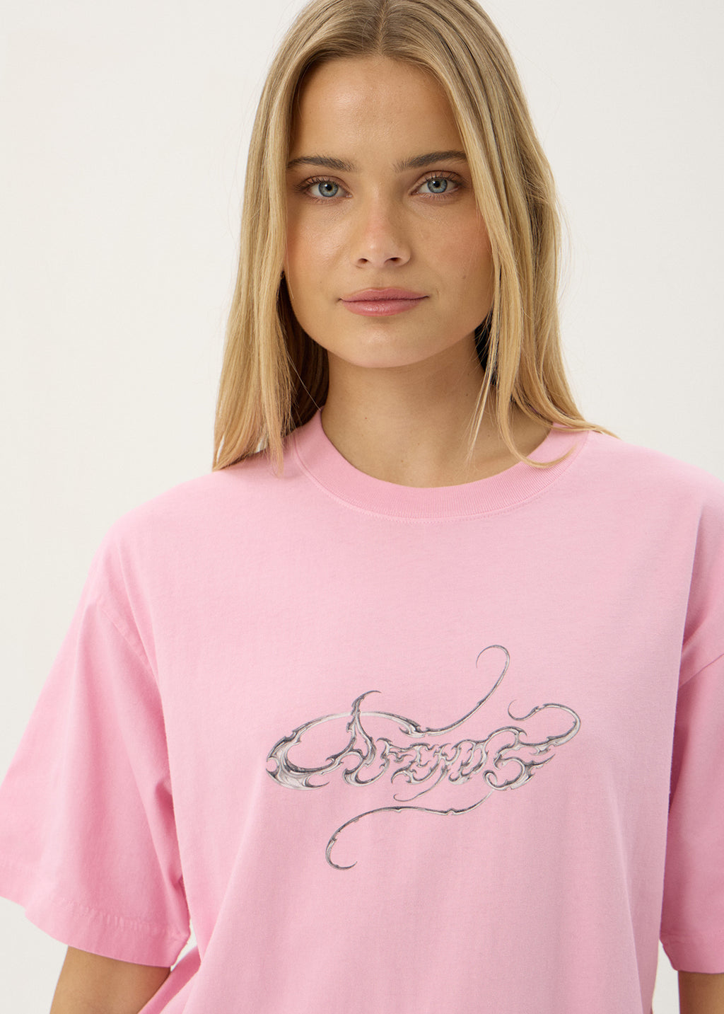 AFENDS Mens Razor - Boxy Tee - Vintage Pink