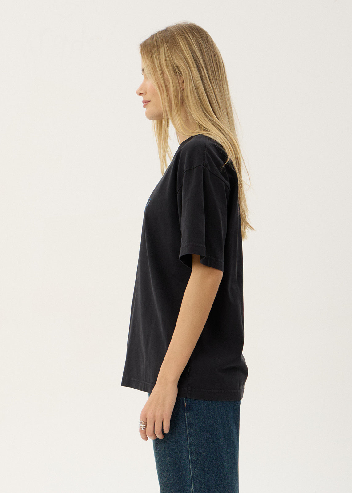 AFENDS Mens Razor - Boxy Tee - Stone Black