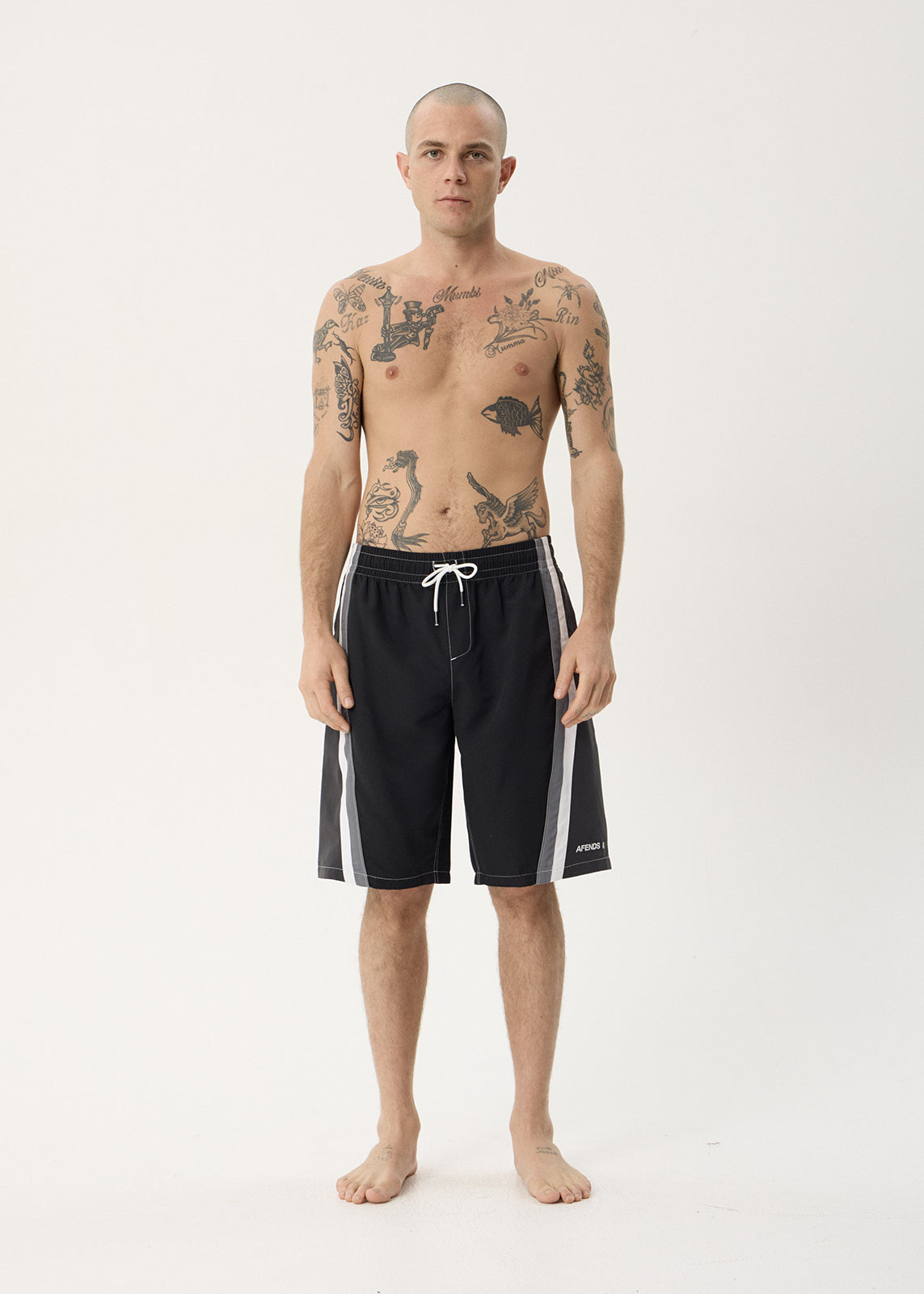 AFENDS Mens Tallows - Swim Short 22" - Black