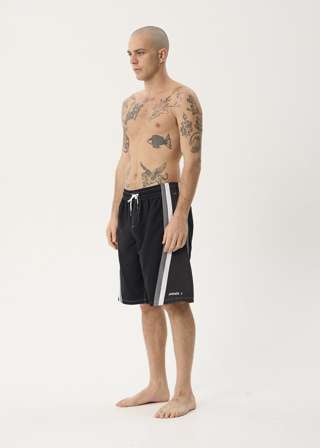 AFENDS Mens Tallows - Swim Short 22" - Black