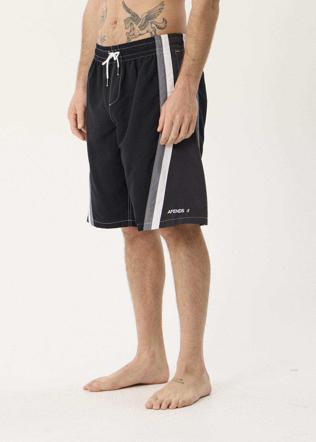 AFENDS Mens Tallows - Swim Short 22" - Black