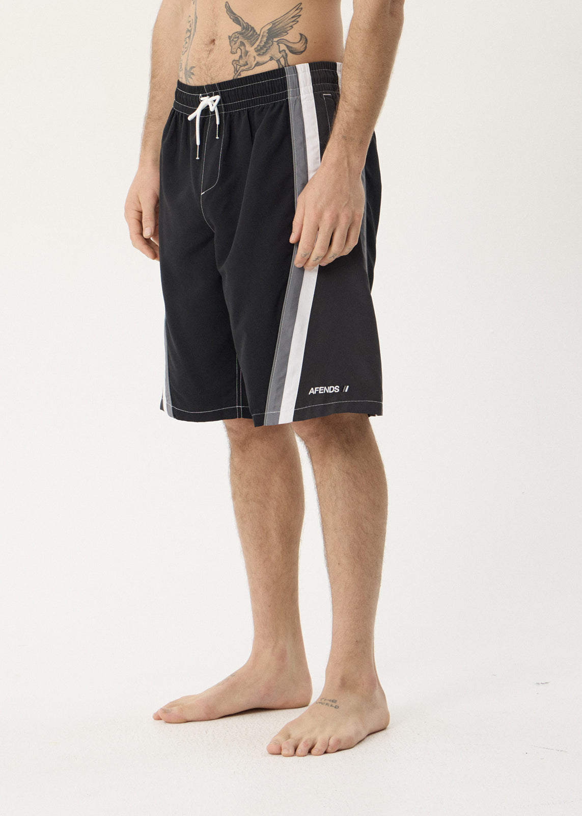 AFENDS Mens Tallows - Swim Short 22" - Black