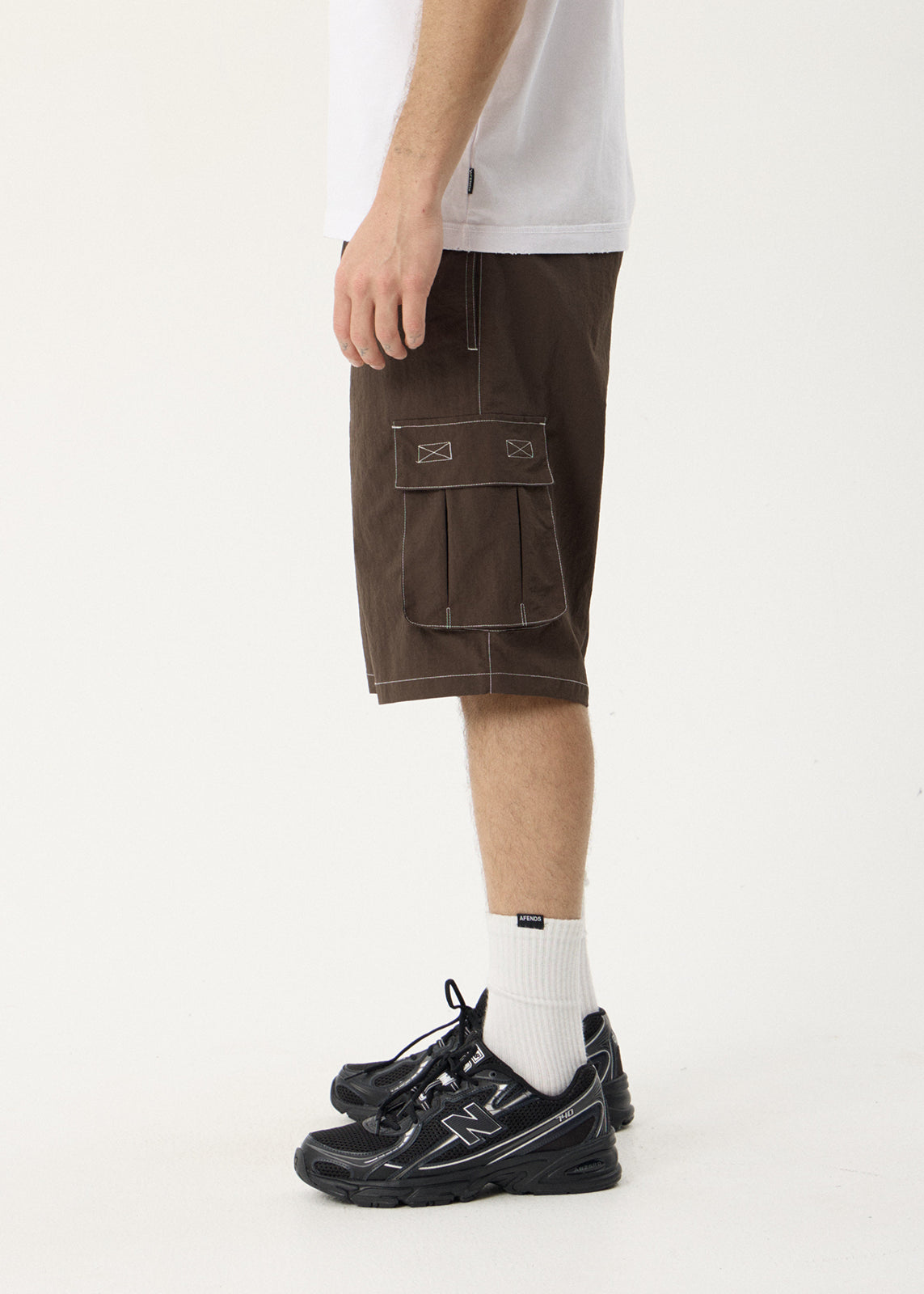 AFENDS Mens Equipment - Cargo Short 22" - Coffee