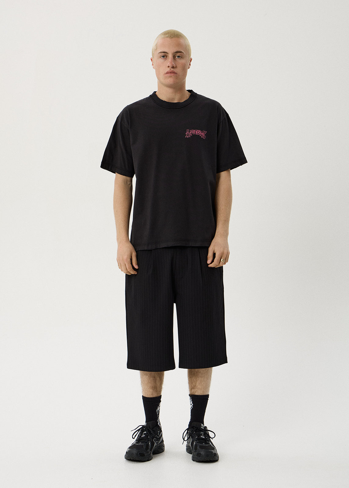 AFENDS Goddess - Heavyweight Boxy Tee - Stone Black