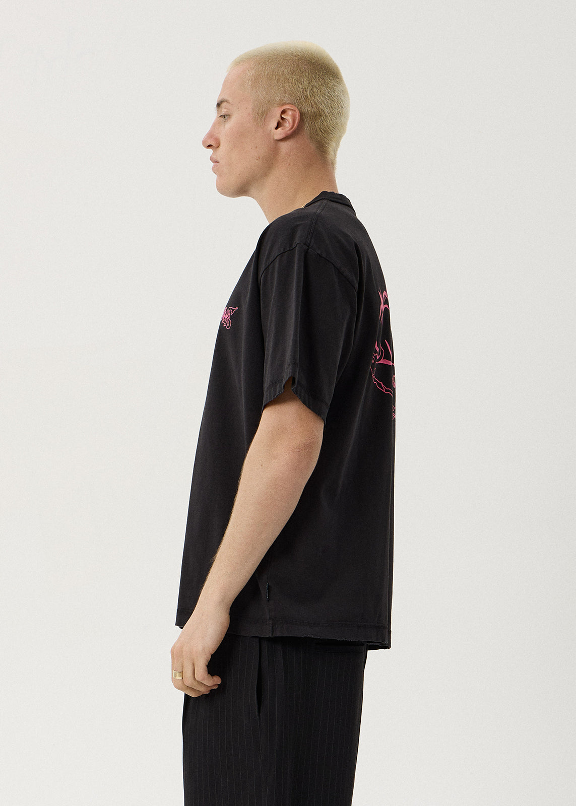 AFENDS Goddess - Heavyweight Boxy Tee - Stone Black