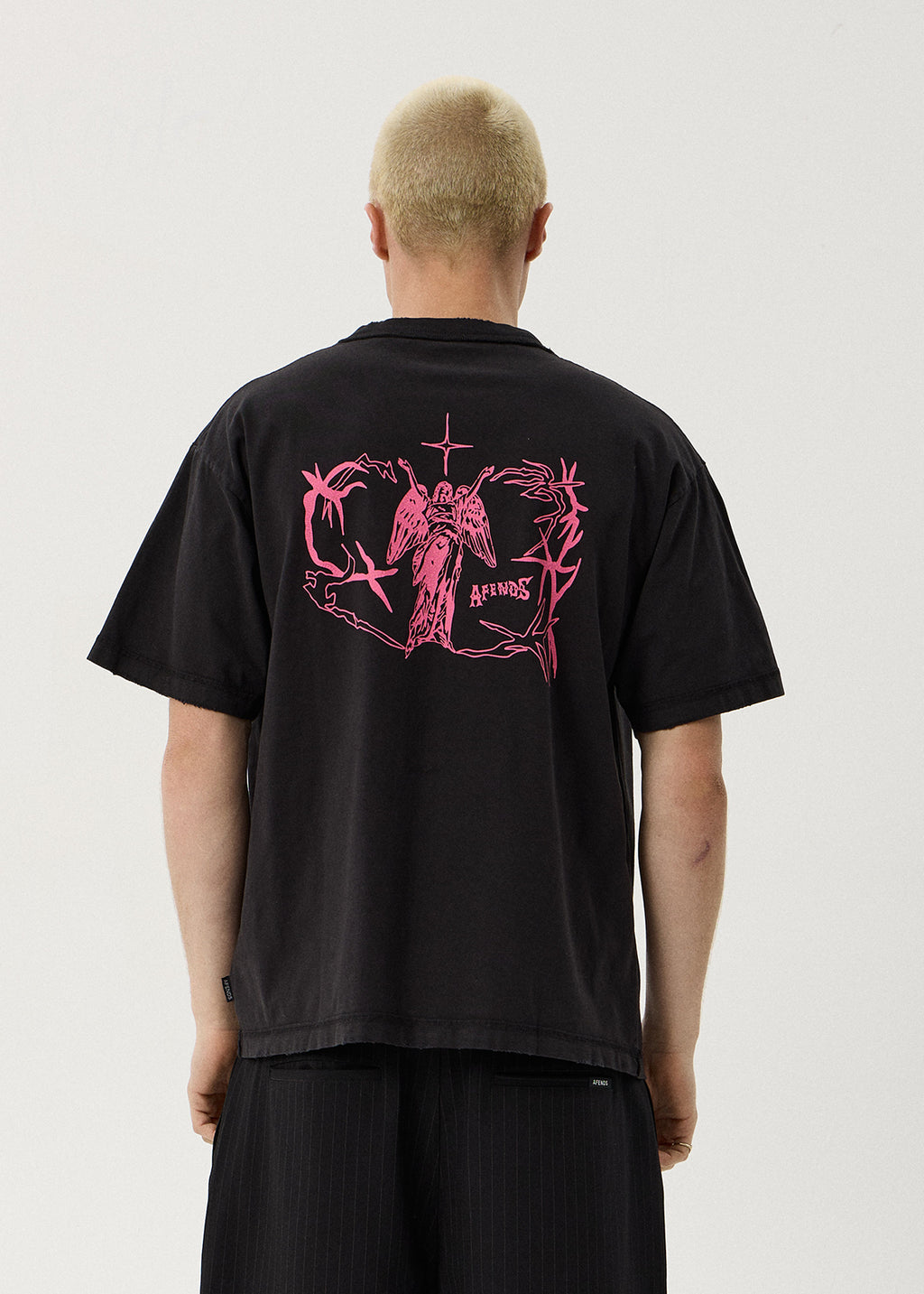 AFENDS Goddess - Heavyweight Boxy Tee - Stone Black