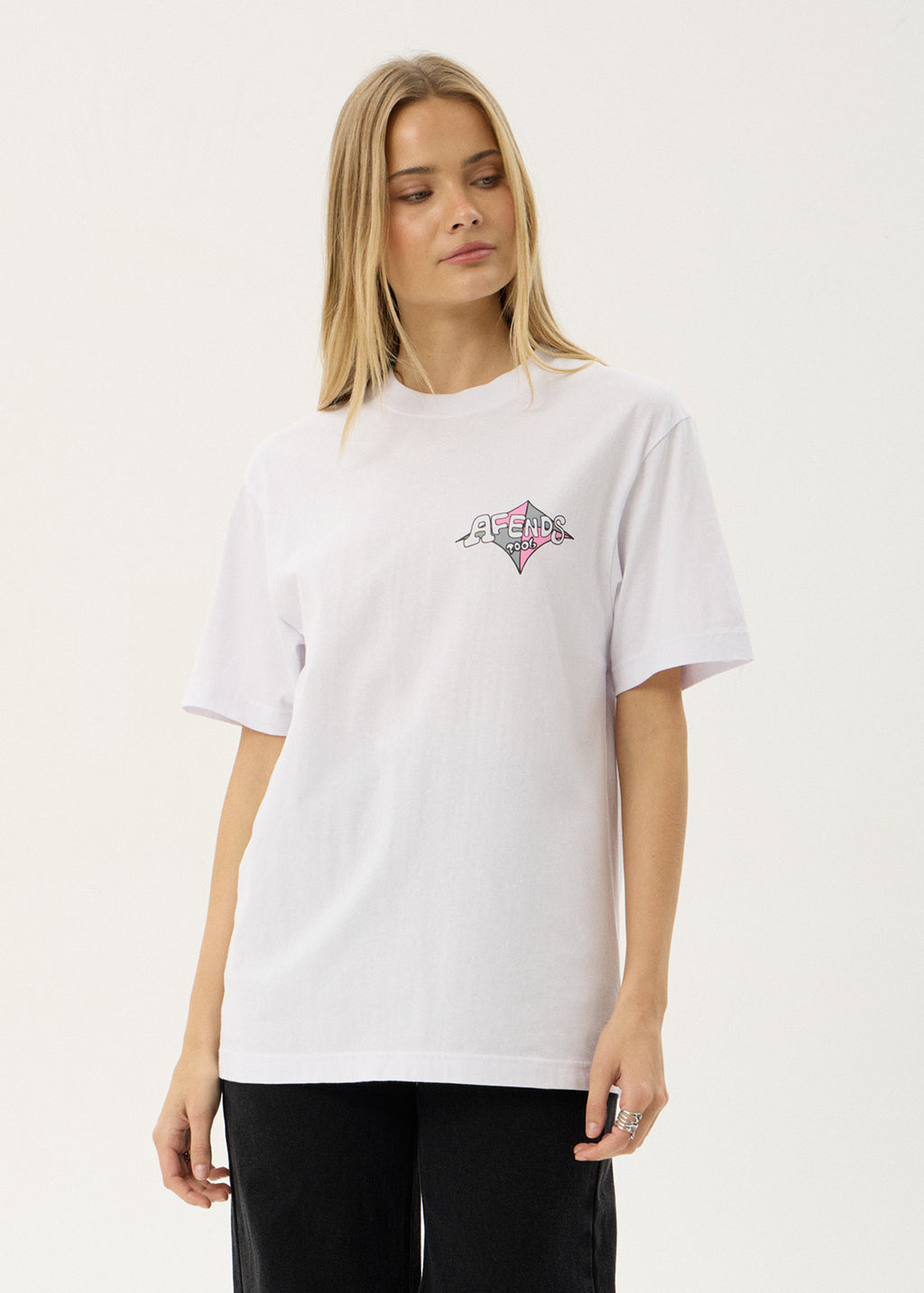 AFENDS Mens Session - Retro Tee - White