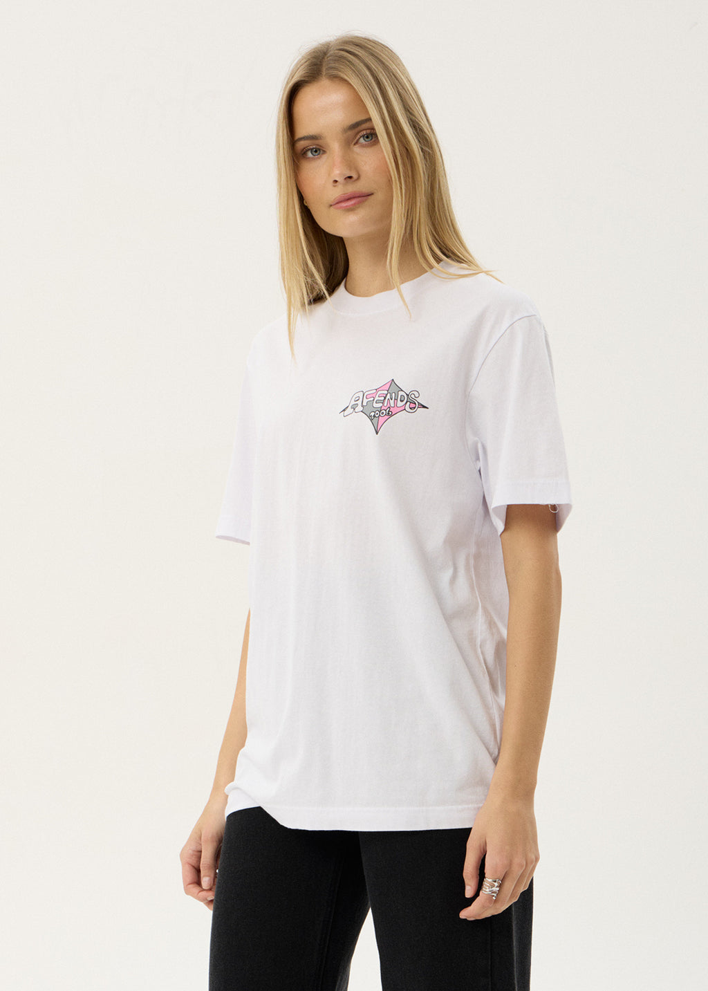 AFENDS Mens Session - Retro Tee - White