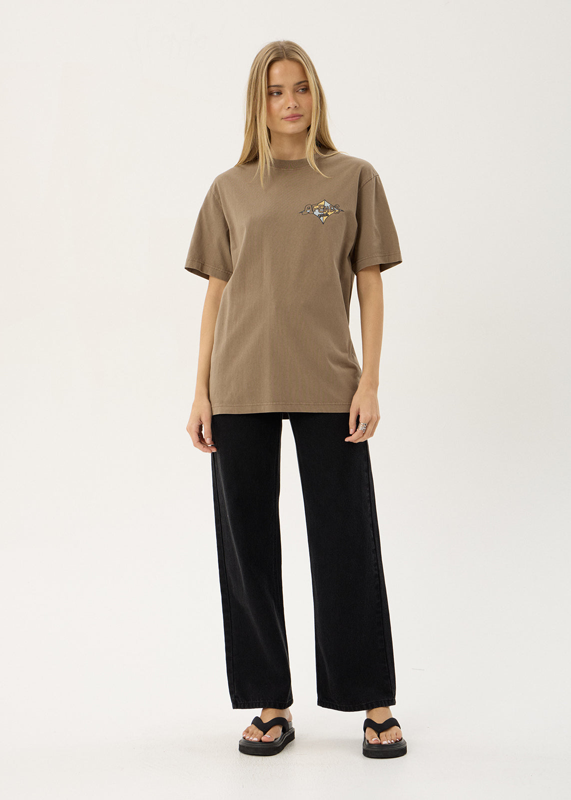 AFENDS Mens Session - Retro Tee - Vintage Fossil
