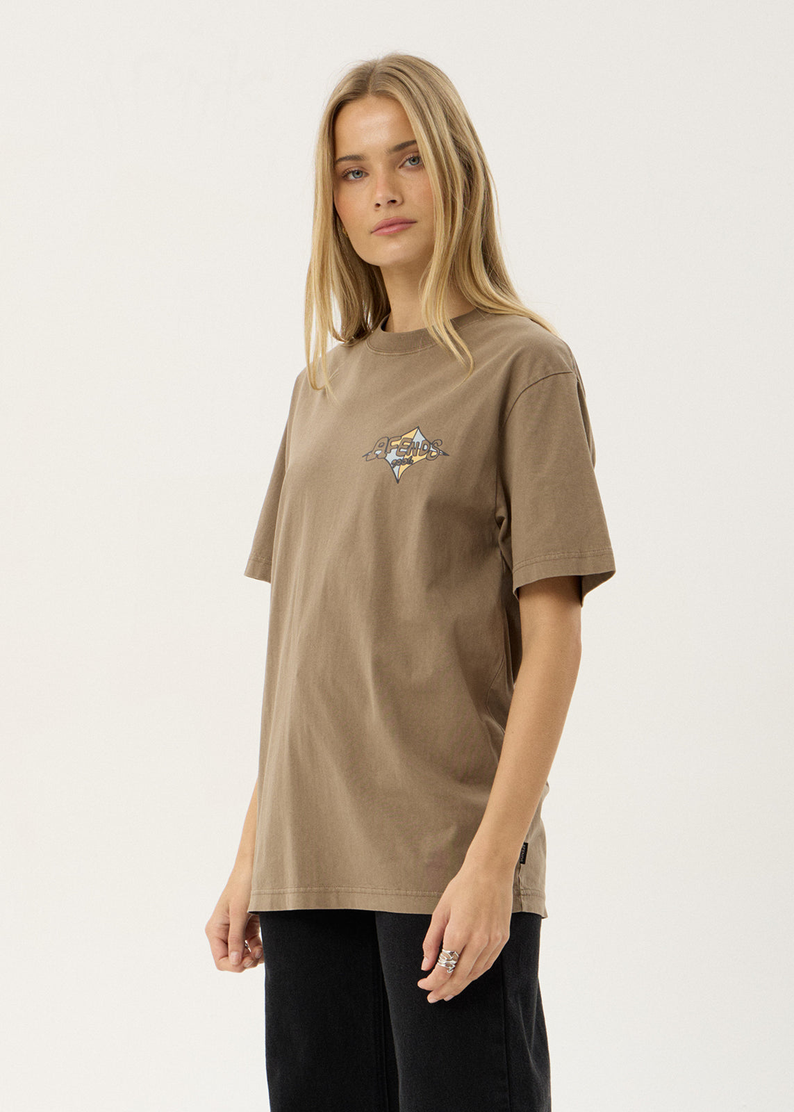 AFENDS Mens Session - Retro Tee - Vintage Fossil
