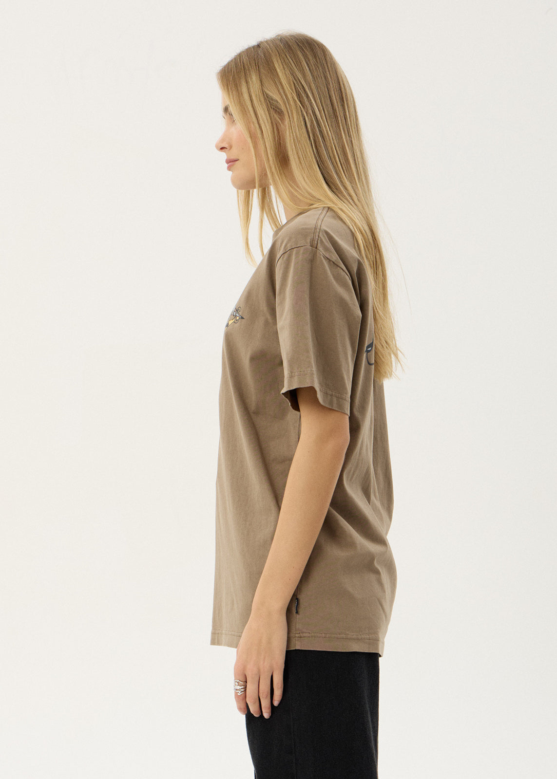 AFENDS Mens Session - Retro Tee - Vintage Fossil