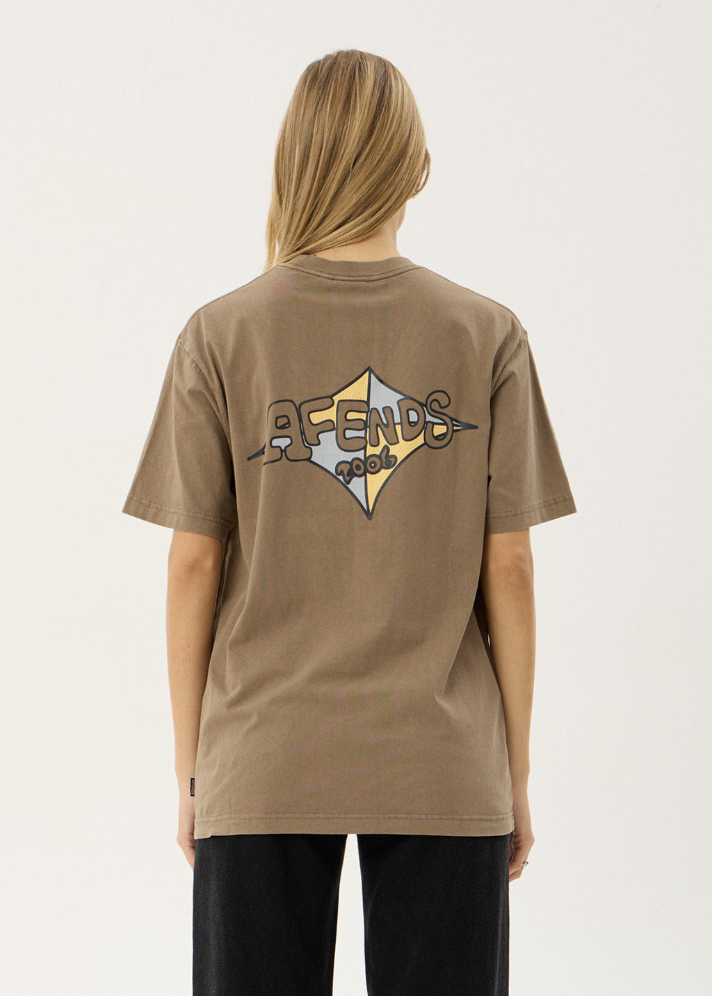 AFENDS Mens Session - Retro Tee - Vintage Fossil