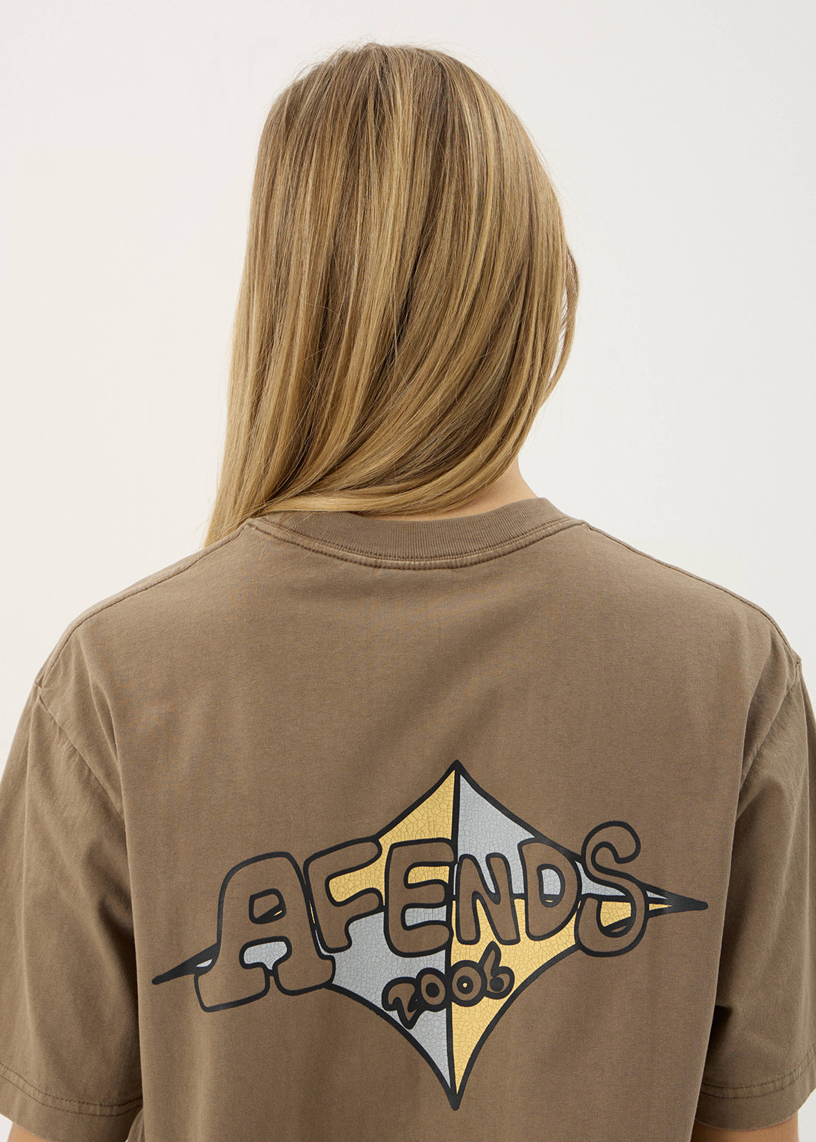 AFENDS Mens Session - Retro Tee - Vintage Fossil