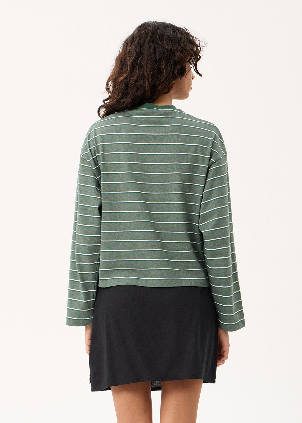 AFENDS Womens Altitude - Long Sleeve Tee - Pine Stripe