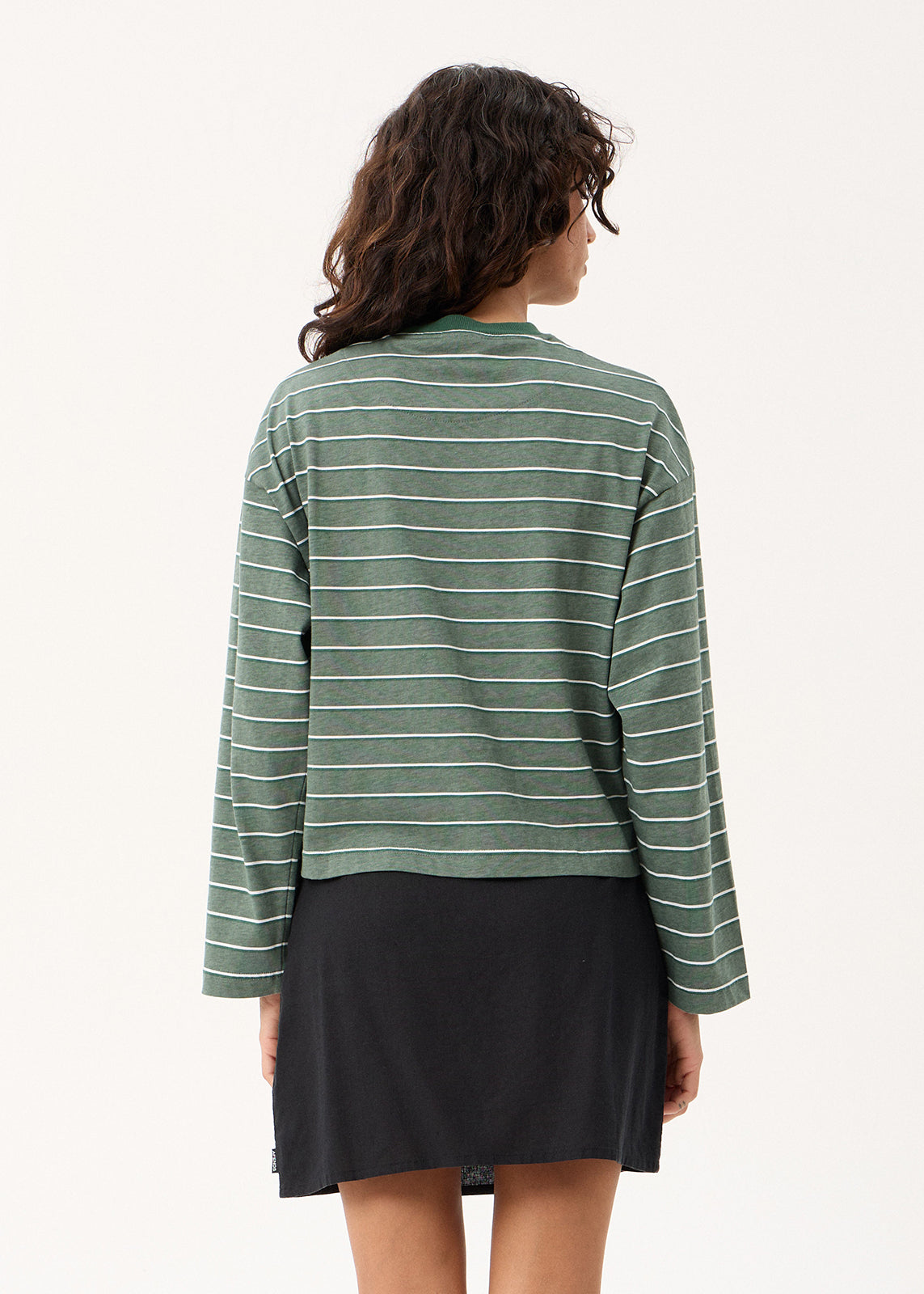 AFENDS Womens Altitude - Long Sleeve Tee - Pine Stripe