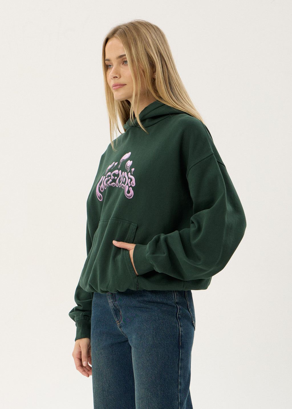 AFENDS Mens Devotion - Boxy Hood - Washed Pine
