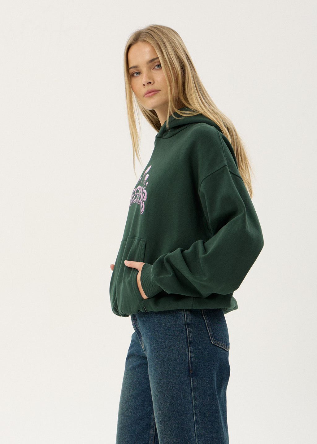 AFENDS Mens Devotion - Boxy Hood - Washed Pine